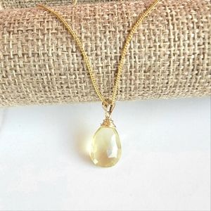 Lemon Quartz Necklace Crystal Jewelry